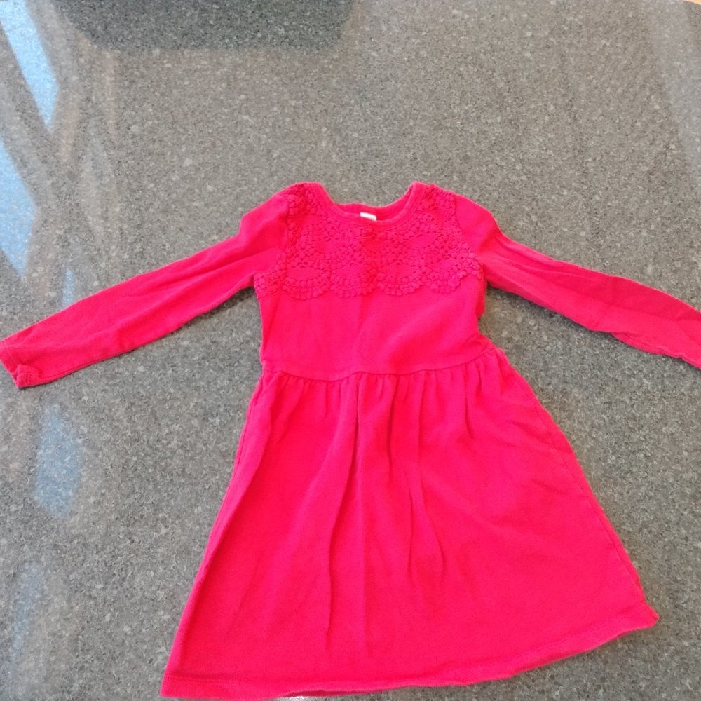 Carters girls long sleeve red dress size 6